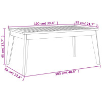 Miniatyr av produktbild för Matbord för trädgården 100x55x45 cm massivt akaciaträ