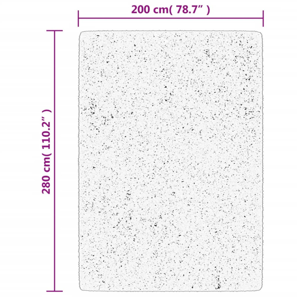 Produktbild för Matta OVIEDO kort lugg gräddvit 200x280 cm