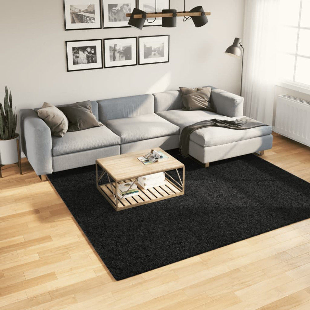 Produktbild för Matta OVIEDO kort lugg svart 240x240 cm