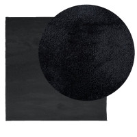 Produktbild för Matta OVIEDO kort lugg svart 240x240 cm