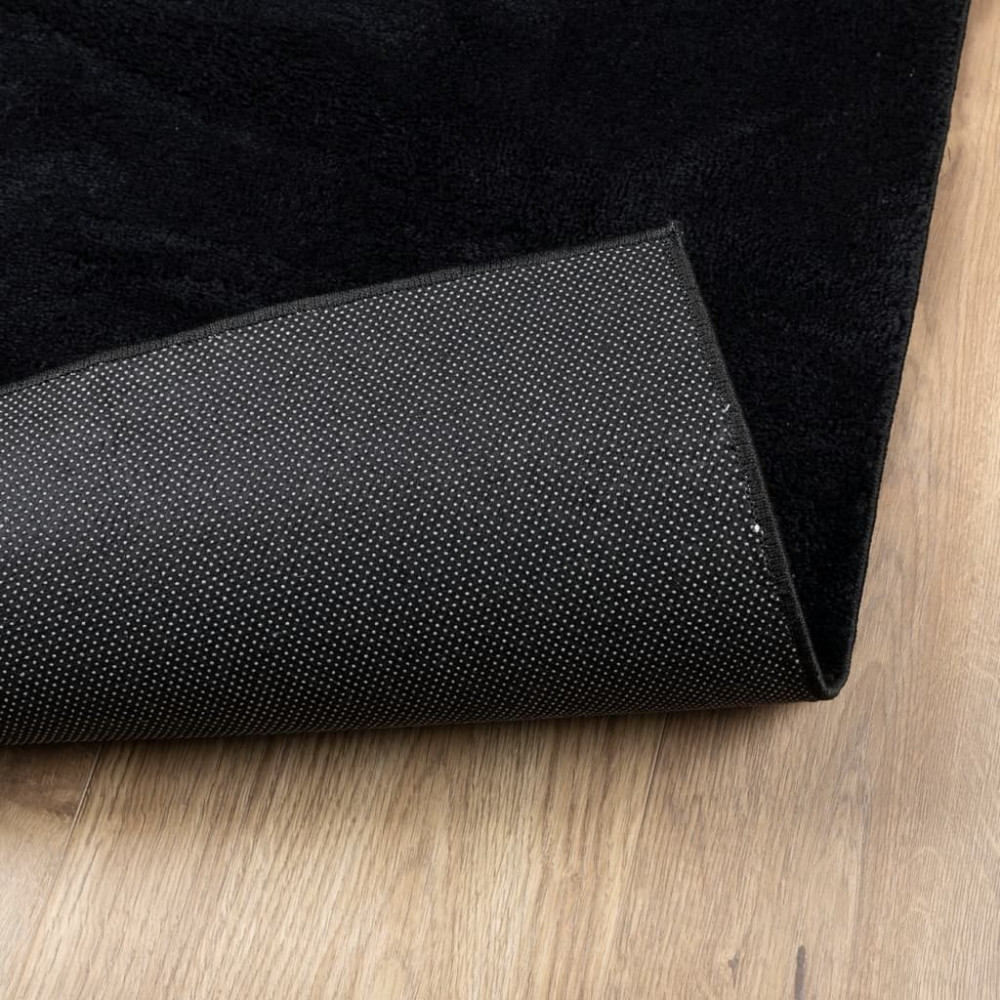 Produktbild för Matta OVIEDO kort lugg svart 240x240 cm