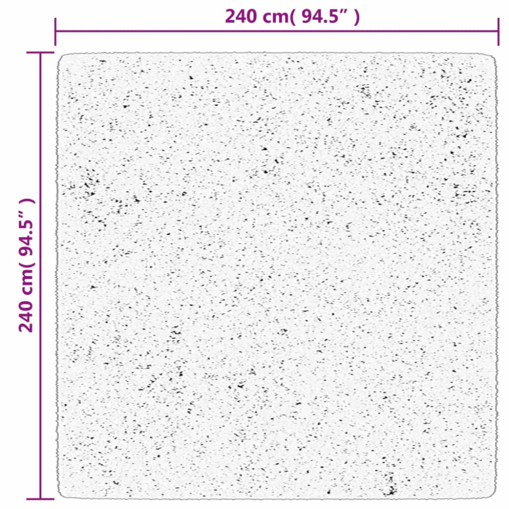Produktbild för Matta OVIEDO kort lugg svart 240x240 cm