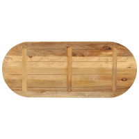 Produktbild för Bordsskiva 140x50x2,5 cm oval massivt grovt mangoträ