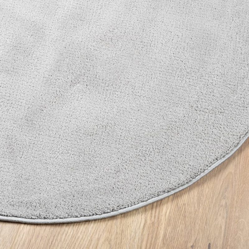 Produktbild för Matta OVIEDO kort lugg grå Ø 100 cm