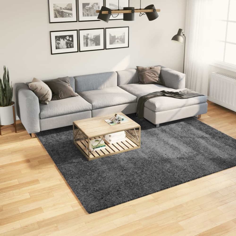 Produktbild för Matta OVIEDO kort lugg antracit 240x240 cm