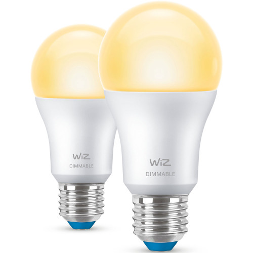 WiZ WiFi Smart LED E27 Normal 60W 806lm Dimbar varmvit 2-pack