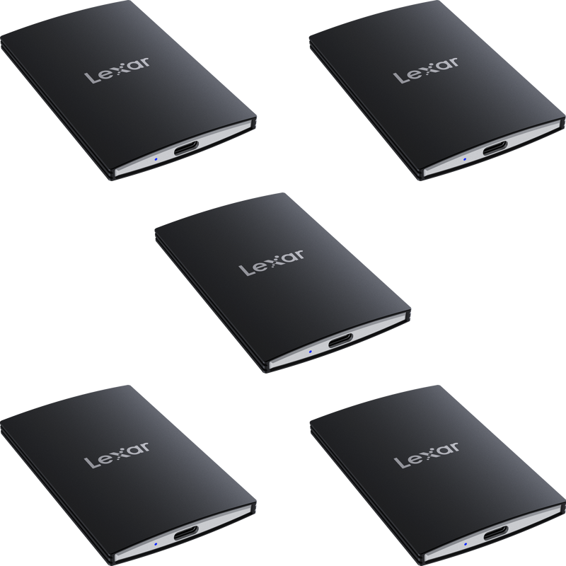Produktbild för Lexar SSD SL500 / USB3.2 Gen2x2 up to R2000/W1800 // 5-pack w./ 4X 1TB + 1X 2TB