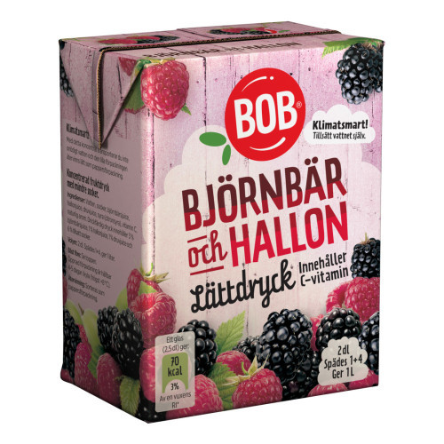 BOB Lättdryck Björnbär & Hallon 2DL (Utgånget datum)