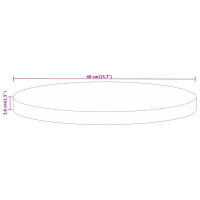 Produktbild för Bordsskiva Ø 40x3,8 cm rund massivt grovt mangoträ