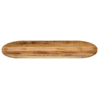 Produktbild för Bordsskiva 140x60x2,5 cm oval massivt grovt mangoträ