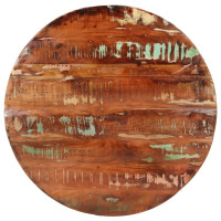 Produktbild för Bordsskiva Ø 70x3,8 cm rund massivt återvunnet trä