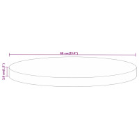 Produktbild för Bordsskiva Ø 60x3,8 cm rund massivt grovt mangoträ