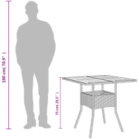 Produktbild för Trädgårdsbord med akaciaträ svart 80x80x75 cm konstrotting
