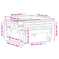 Produktbild för Picknickbord för barn 88x122x58 cm massiv furu