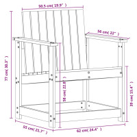 Produktbild för Trädgårdsstol 62x56x77 cm impregnerad furu