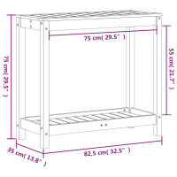 Produktbild för Växtbord med hylla 82,5x35x75 cm massivt douglasträ