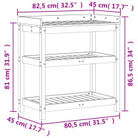 Produktbild för Växtbord med hyllor 82,5x45x86,5 cm massivt douglasträ