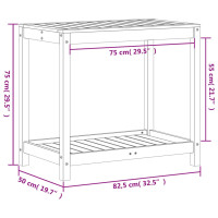 Produktbild för Växtbord med hylla 82,5x50x75 cm massivt douglasträ