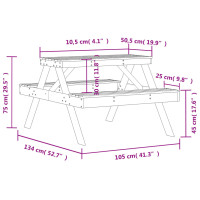 Miniatyr av produktbild för Picknickbord 105x134x75 cm massivt douglasträ