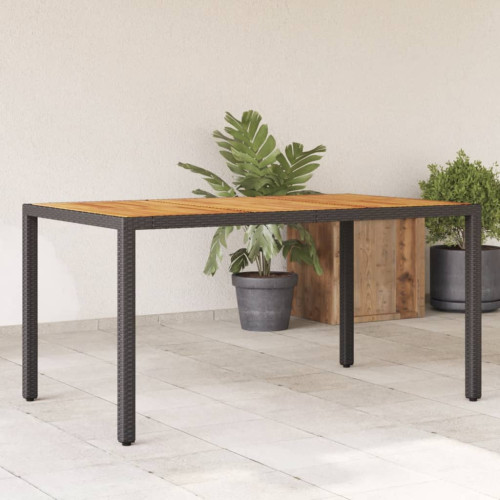 vidaXL Trädgårdsbord med akaciaträ svart 150x90x75 cm konstrotting