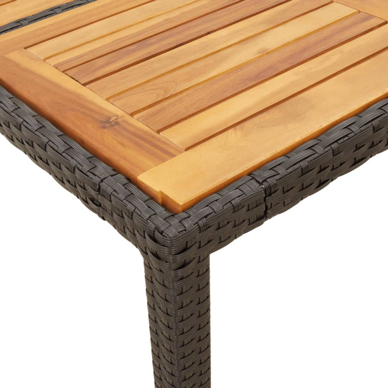 Produktbild för Trädgårdsbord med akaciaträ svart 150x90x75 cm konstrotting