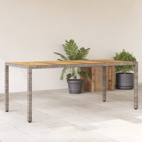 vidaXL Trädgårdsbord med akaciaträ grå 190x90x75 cm konstrotting