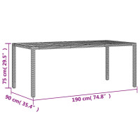 Produktbild för Trädgårdsbord med akaciaträ grå 190x90x75 cm konstrotting