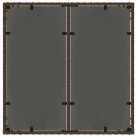 Produktbild för Trädgårdsbord med glasskiva brun 90x90x75 cm konstrotting