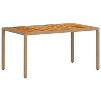 Produktbild för Trädgårdsbord beige 150x90x75 cm konstrotting akaciaträ