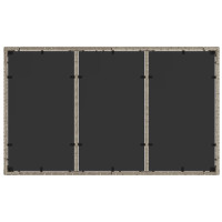 Produktbild för Trädgårdsbord med glasskiva ljusgrå 150x90x75 cm konstrotting
