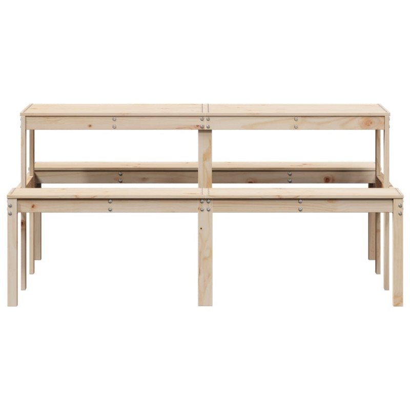 Produktbild för Picknickbord 160x134x75 cm massivt trä
