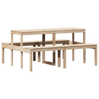 Miniatyr av produktbild för Picknickbord 160x134x75 cm massivt trä