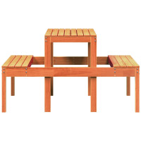 Miniatyr av produktbild för Picknickbord vaxad brun 110x134x75 cm massivt trä