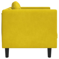 Produktbild för Fåtölj med sittdyna gul sammet