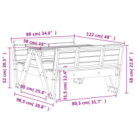 Produktbild för Picknickbord för barn 88x122x58 cm massiv impregnerad furu