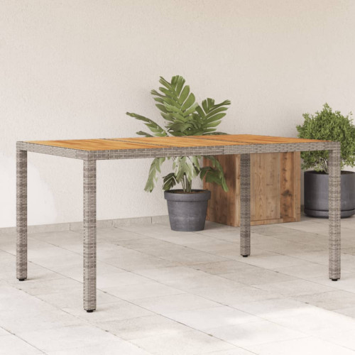 vidaXL Trädgårdsbord med akaciaträ grå 150x90x75 cm konstrotting