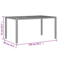 Produktbild för Trädgårdsbord med akaciaträ grå 150x90x75 cm konstrotting