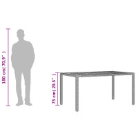 Produktbild för Trädgårdsbord med akaciaträ grå 150x90x75 cm konstrotting