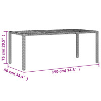 Produktbild för Trädgårdsbord med akaciaträ svart 190x90x75 cm konstrotting