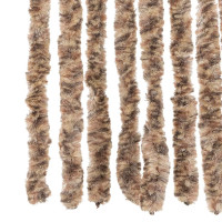 Produktbild för Insektsgardin beige och mörkbrun 56x185 cm chenille