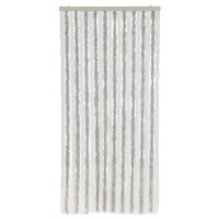 Produktbild för Insektsgardin ljusgrå och vit 56x185 cm chenille