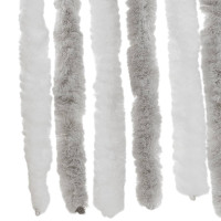 Produktbild för Insektsgardin ljusgrå och vit 56x185 cm chenille