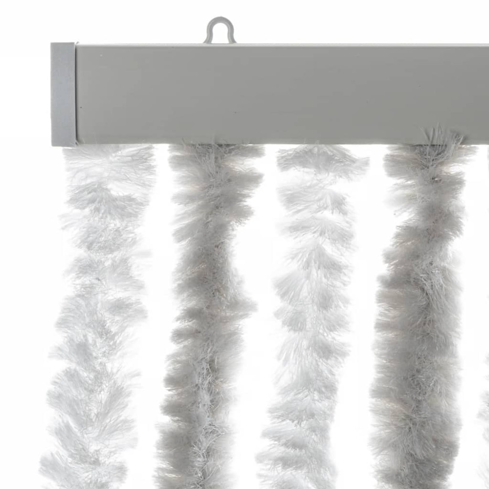 Produktbild för Insektsgardin ljusgrå och vit 56x185 cm chenille
