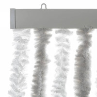 Produktbild för Insektsgardin ljusgrå och vit 56x185 cm chenille