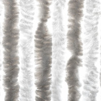 Produktbild för Insektsgardin ljusgrå och vit 56x185 cm chenille