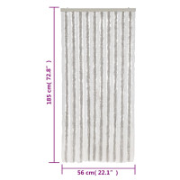 Produktbild för Insektsgardin ljusgrå och vit 56x185 cm chenille