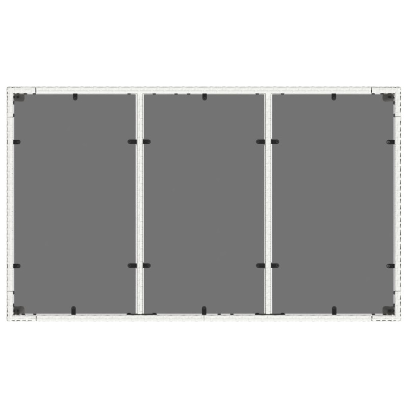 Produktbild för Trädgårdsbord med glasskiva vit 150x90x75 cm konstrotting