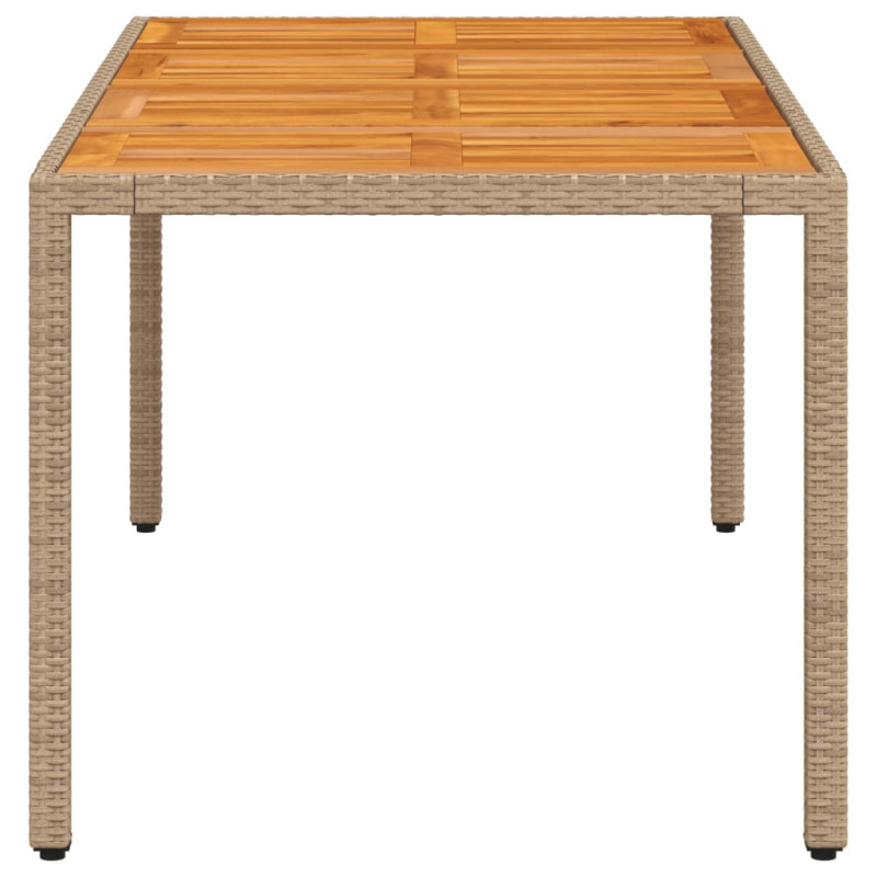 Produktbild för Trädgårdsbord beige 190x90x75 cm konstrotting akaciaträ