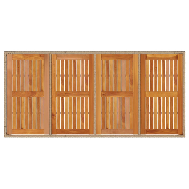 Produktbild för Trädgårdsbord beige 190x90x75 cm konstrotting akaciaträ