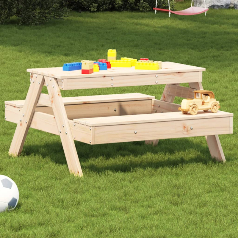 Produktbild för Picknickbord för barn 88x97x52 cm massiv furu